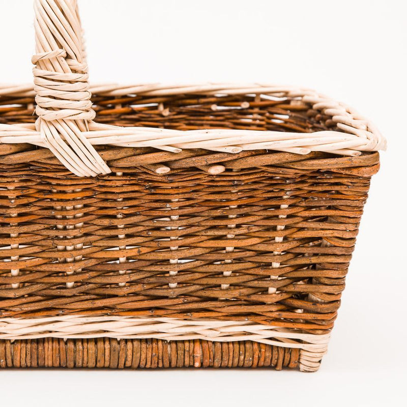 Straight Up Copper Willow White Detail Shopper - Handmade Willow Basket