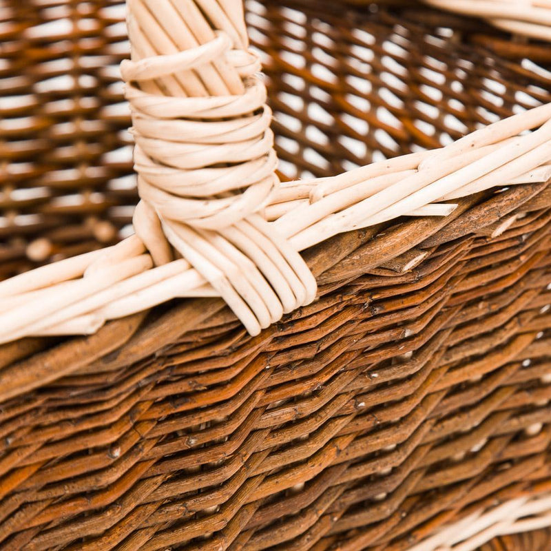 Straight Up Copper Willow White Detail Shopper - Handmade Willow Basket