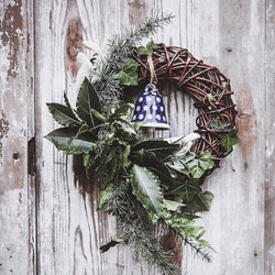 Festive Asymmetrical Greenery Wreath On Willow Base