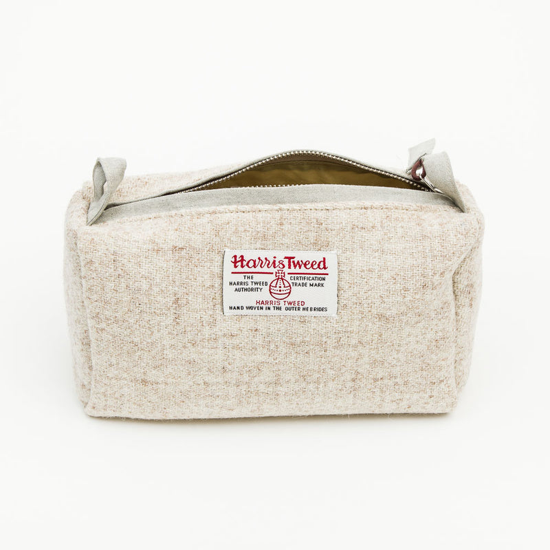 Harris Tweed Wash Bag in Cream