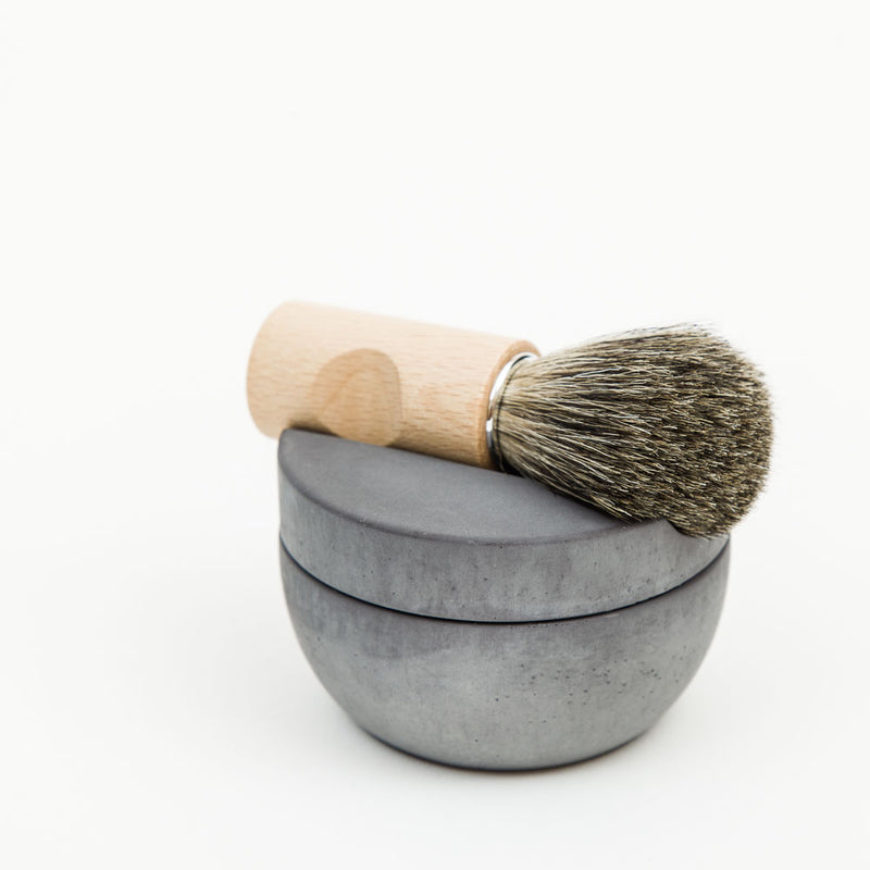 Dark Shaving Bowl with Natural Soap