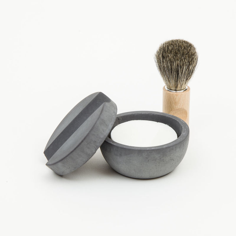 Dark Shaving Bowl with Natural Soap