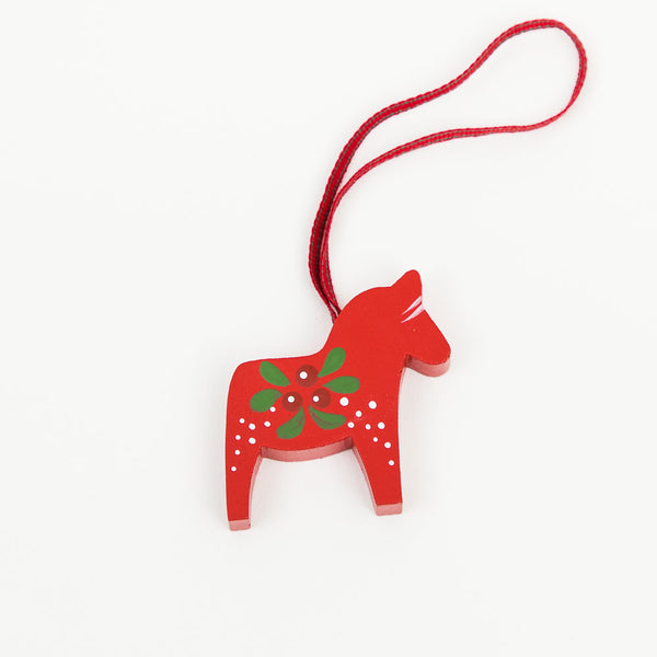 Painted Red Dala Horse Decoration