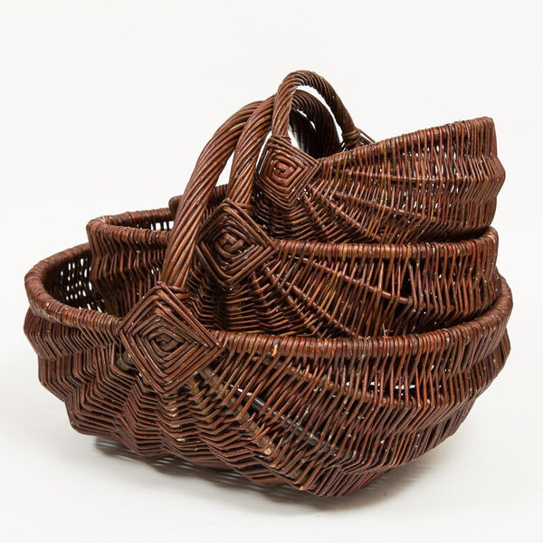 Diamond Handled Frame Trug - Handmade Willow Basket