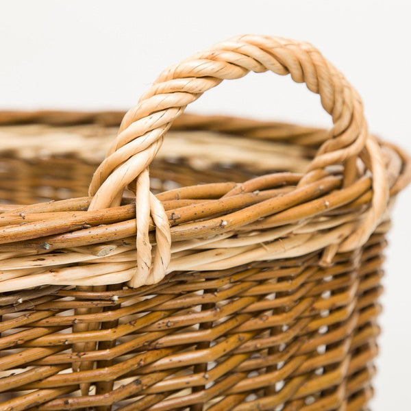 Green Willow Log Basket - Handmade Willow Basket