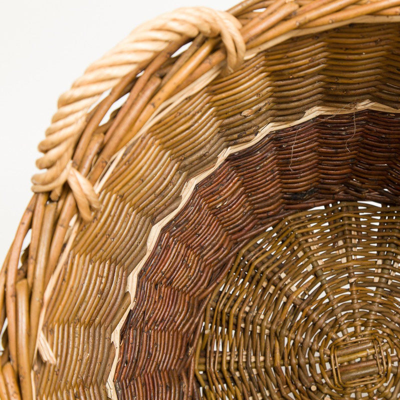Green Willow Log Basket - Handmade Willow Basket