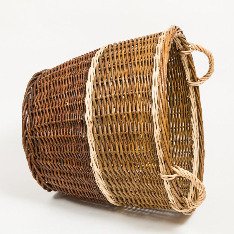Green Willow Log Basket - Handmade Willow Basket