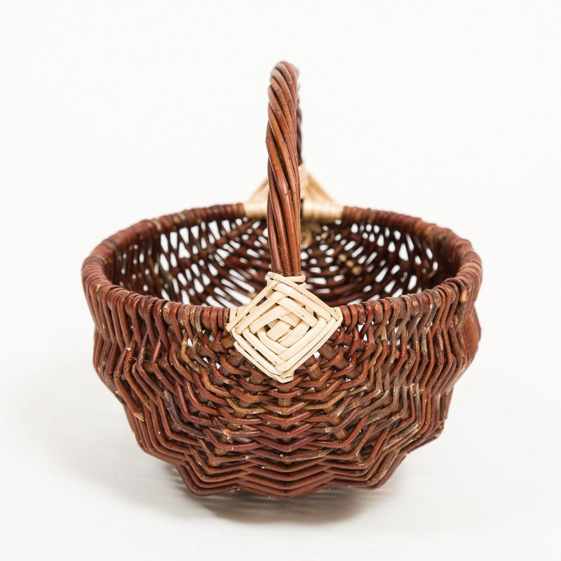 White Diamond Handled Frame Basket - Handmade Willow Basket