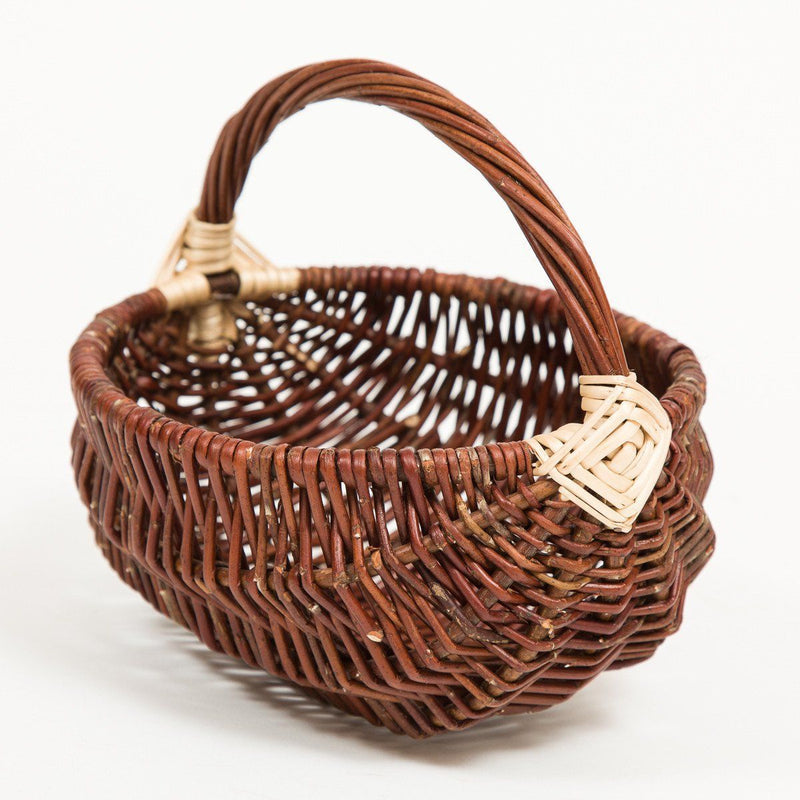 White Diamond Handled Frame Basket - Handmade Willow Basket