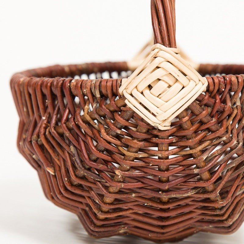 White Diamond Handled Frame Basket - Handmade Willow Basket