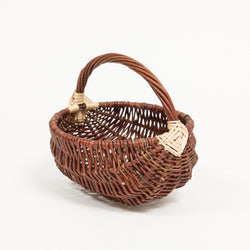 White Diamond Handled Frame Basket - Handmade Willow Basket