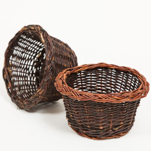 Pot Basket With Rim Detail - Handmade Willow Basket
