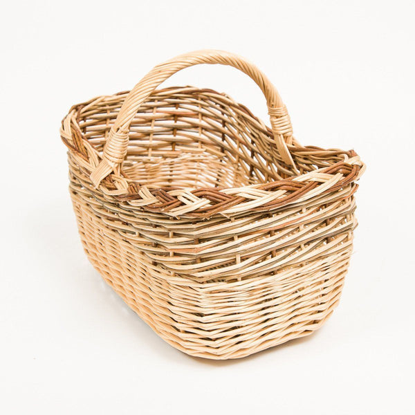 Short Handled French Willow Shopper - Handmade Willow Basket